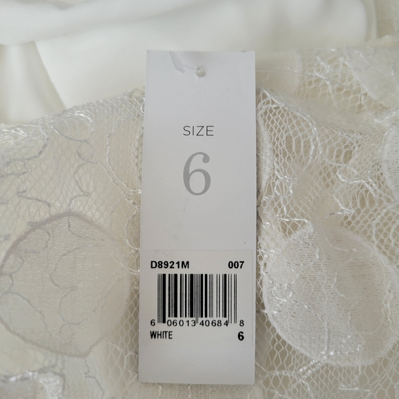 🎉HP🎉 NWT DONNA MORGAN SemiSheer Polkadot Overlay Dress Women's Sz 6 Cream - Picture 4 of 6